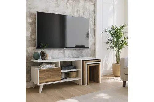 Nature Zigon Sehpalı Tv Ünitesi, Beyaz Ceviz