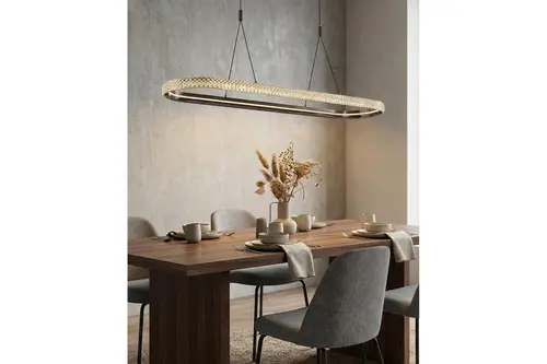 Özcan Aydınlatma Cipale Uzun Sarkıt, (Kumandalı Sistem) Platin Renk, 2734-As-24
