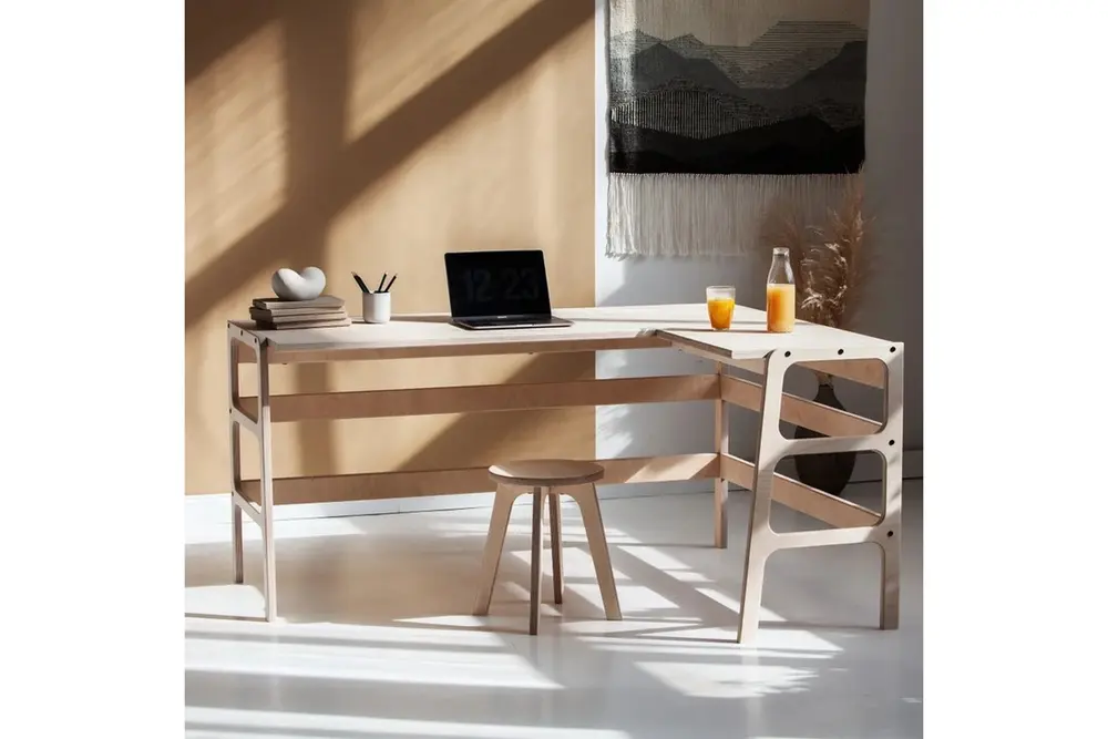 Woodesk Valencıa Ahşap Çalışma Masası, Natural Renk