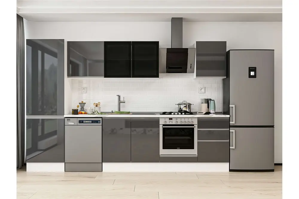 Alvinka 310X210 Cm Mutfak Dolabı, Mb E80B60S50 3 Antrasit Suntalam