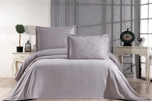 Çapa Home Fiore Yatak Örtüsü, Çift Kişilik, Gri