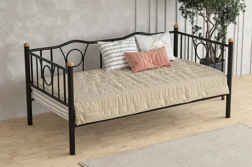 Lars Metal Divan Karyola, Siyah, 90X200 Cm