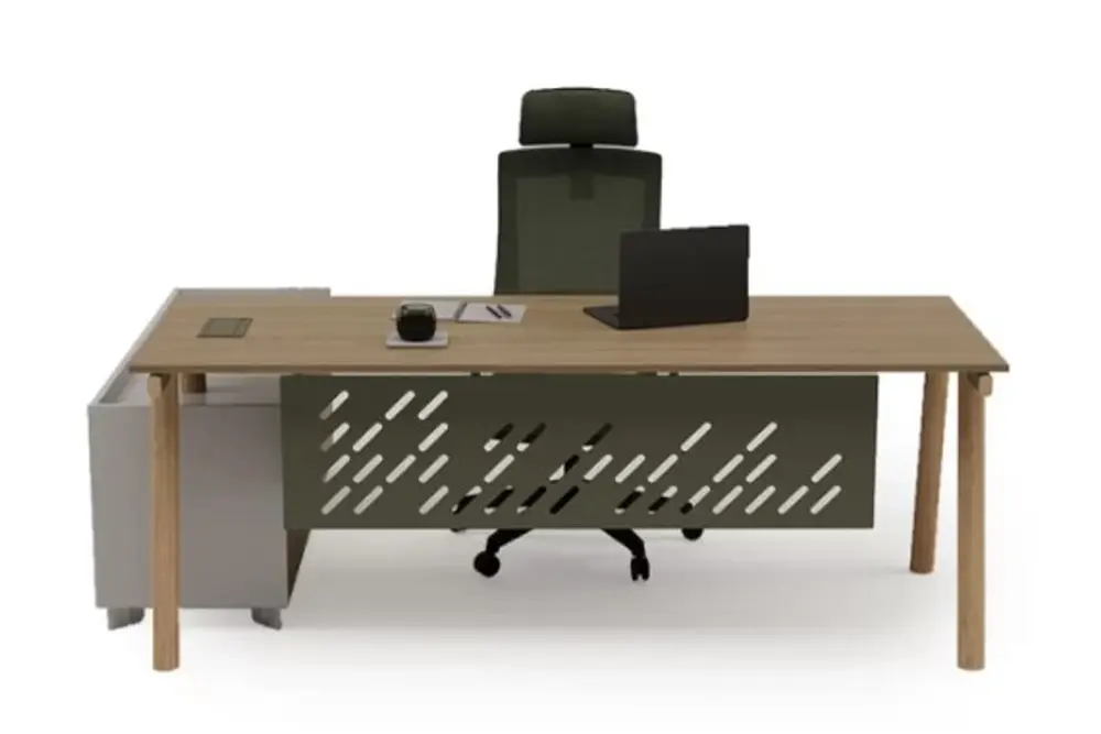 Piwork Yönetici Etajerli Ofis Masa, 180 Cm