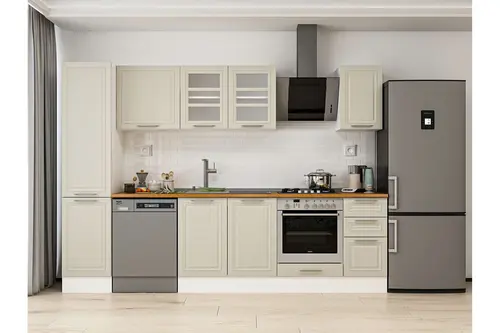Alvinka 285X210 Cm Klasik Mebran Mutfak Dolabı, Mb E80B45S40 3 Mebran Kumtaşı Suntalam