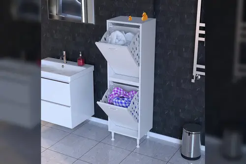 İlkim Alt Ve Üst Modül Sepetli Banyo Dolabı, 35 Cm