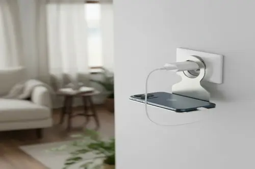 Paslanmaz Çelik Montesiz Telefon Tutucu Askı, Gümüş Gri, 10X8 Cm