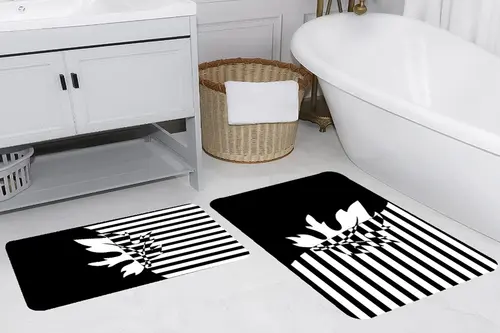 Rovigo Home Dijital Baskılı İkili Banyo Paspas Takımı, Rvg5255