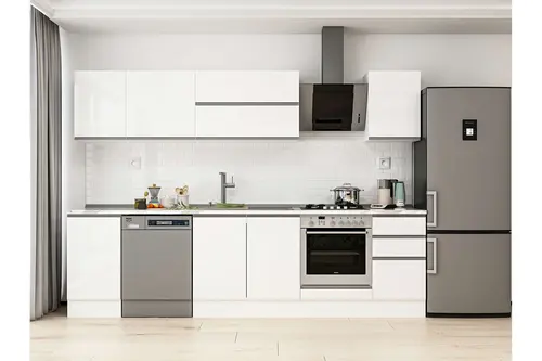 Alvinka 290X210 Cm Mutfak Dolabı, M E80S45S45 2 Beyaz Suntalam