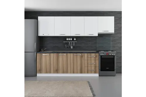 Minar Ezgi 280 Cm Mutfak Dolabı Beyaz Dore 280-D4