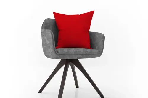 Etshome Kadife Dokulu Kırmızı Kırlent Kılıfı 45X45
