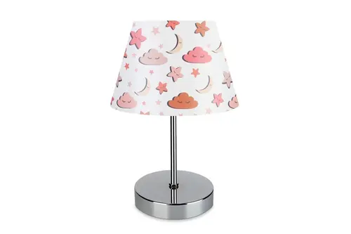 Evlight Nura Abajur 1081 Pembe & Krom