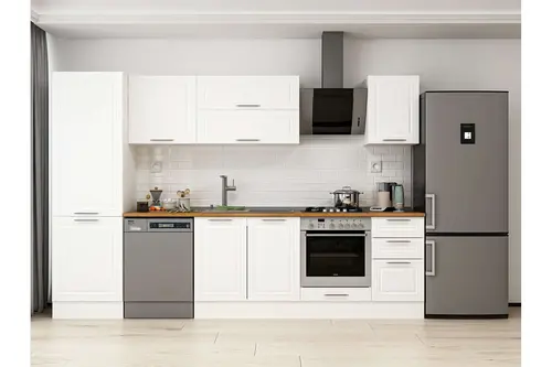 Alvinka 315X210 Cm Klasik Mebran Mutfak Dolabı, Mb E90B60S45 2 Mebran Beyaz Suntalam