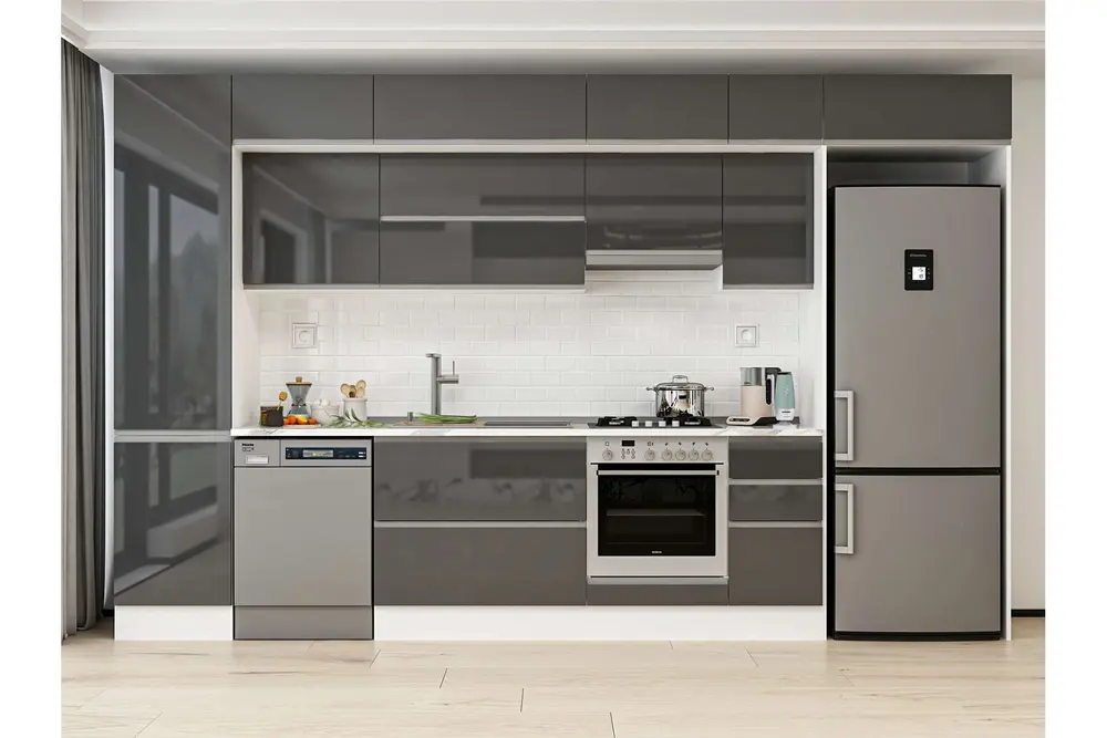 Alvinka 380X240 Cm Mutfak Dolabı, Mbb E90B50S40 1 Antrasit Suntalam