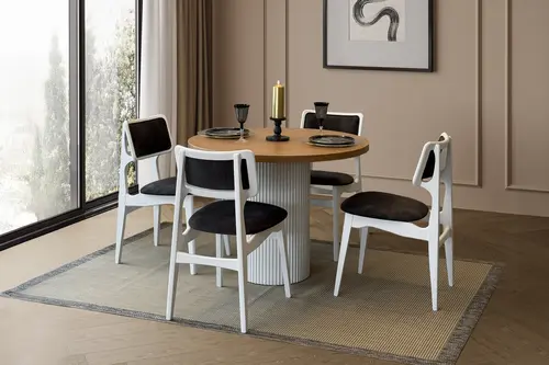 Livoni Ahşap Masa Takımı, 90X90