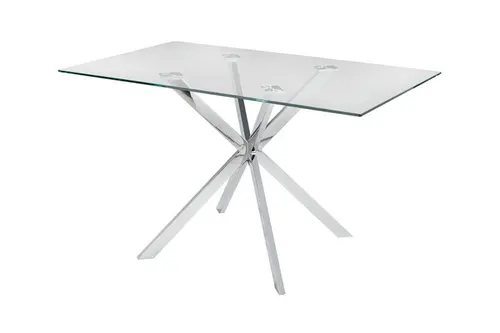 Zalika Metal Yemek Masası, Gümüş, 130X80