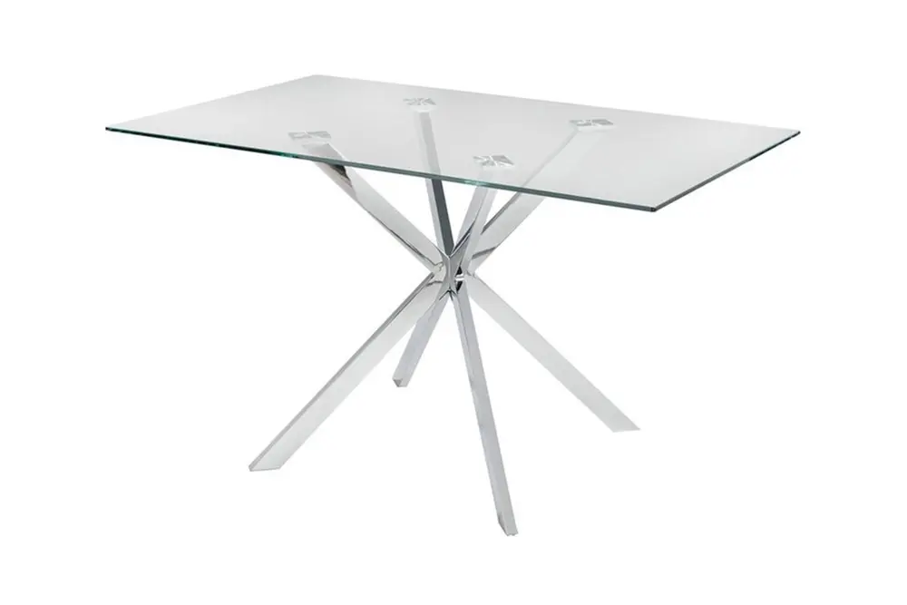Zalika Metal Yemek Masası, Gümüş, 130X80