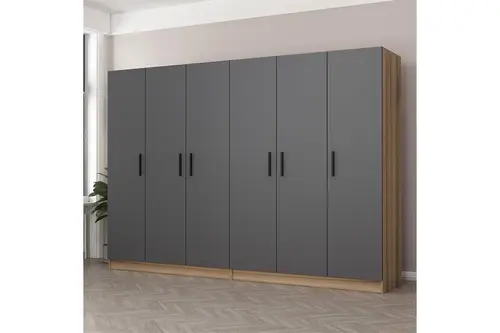 Kale 6 Kapaklı 4 Ç Dolap Dore Antrasit 190Cm