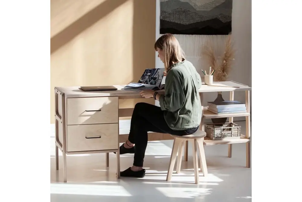 Woodesk Cadenza Ahşap Çalışma Masası, Natural Renk