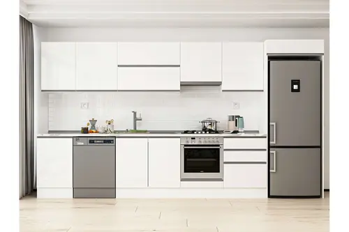 Alvinka 390X222 Cm Mutfak Dolabı, Mb E80S50S60 1 Beyaz Suntalam