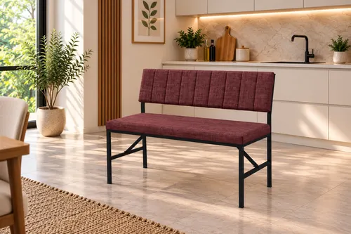 Melody 2 Kişilik Sırtlı Bench, Bordo, 90 Cm