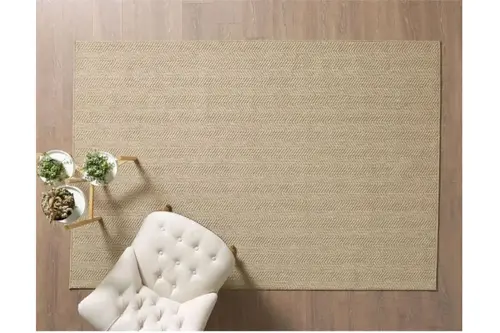 Naturel Sisal Toz Vermez Jüt Halı, 997A-Bej, 60X110