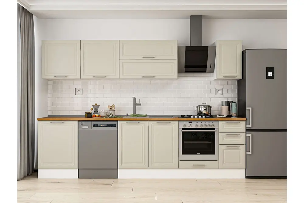 Alvinka 310X210 Cm Klasik Mebran Mutfak Dolabı, M E90S60S40 2 Mebran Kumtaşı Suntalam
