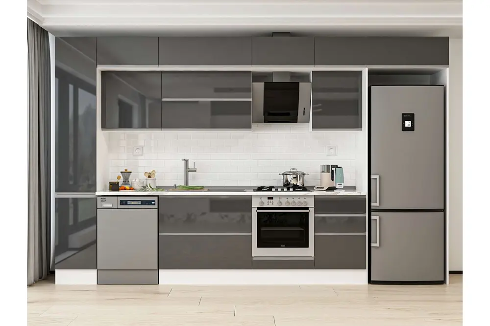 Alvinka 380X240 Cm Mutfak Dolabı, Mbb E90B40S50 2 Antrasit Suntalam