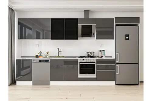 Alvinka 400X222 Cm Mutfak Dolabı, Mb E90S50S60 3 Antrasit Suntalam