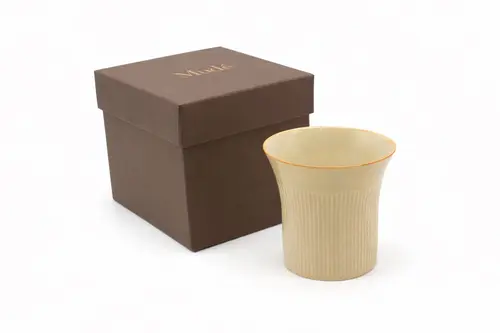 Fluted Stoneware Bardak, Koton Krem