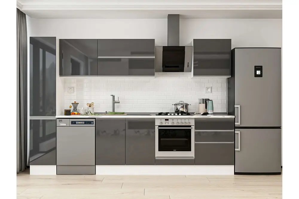 Alvinka 300X210 Cm Mutfak Dolabı, Mb E80B40S60 2 Antrasit Suntalam