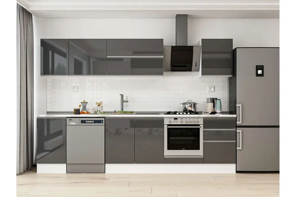 Alvinka 305X210 Cm Mutfak Dolabı, M E90S45S50 2 Antrasit Suntalam