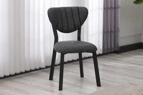 Elis Model Keten Mutfak Sandalyesi, Siyah Ayaklı, Antrasit