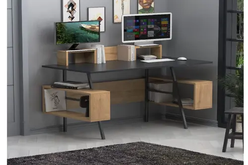 Lagomood İrony Plus Çalışma Masası, Antrasit Meşe