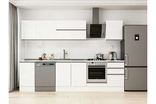Alvinka 295X210 Cm Mutfak Dolabı, M E80S45S50 2 Beyaz Suntalam
