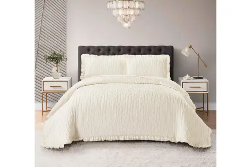Çapa Home Milano Tek Kişilik Fırfırlı Yatak Örtüsü, Krem