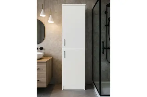Rovi Çok Amaçlı Banyo Dolabı Ütü Masası Bölmeli, Beyaz