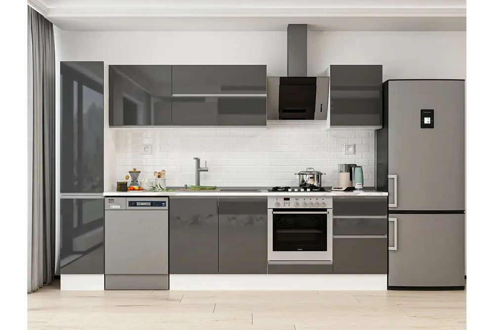 Alvinka 300X210 Cm Mutfak Dolabı, Mb E90B40S50 2 Antrasit Suntalam
