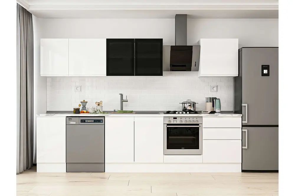 Alvinka 315X210 Cm Mutfak Dolabı, M E90S45S60 3 Beyaz Suntalam