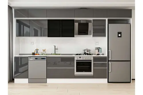 Alvinka 370X240 Cm Mutfak Dolabı, Mb E80S45S45 3 Antrasit Suntalam