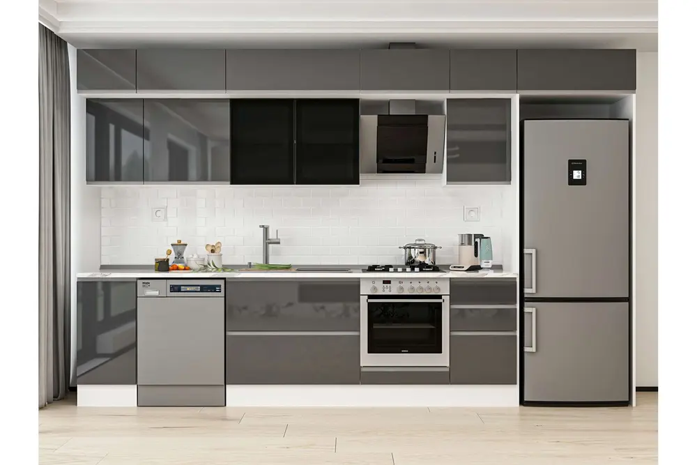 Alvinka 375X240 Cm Mutfak Dolabı, Mb E90S40S45 3 Antrasit Suntalam