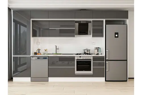 Alvinka 390X240 Cm Mutfak Dolabı, Mbb E90B60S40 2 Antrasit Suntalam