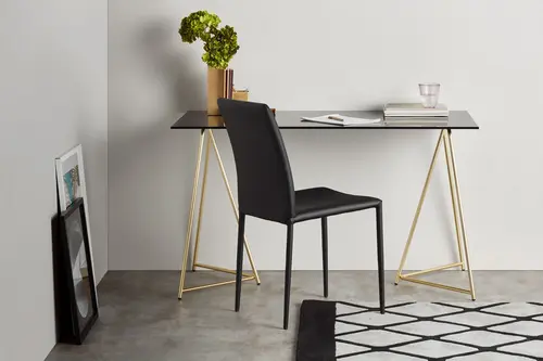 Drec Gold Metal Cam Çalışma Masası