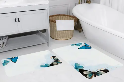 Rovigo Home Dijital Baskılı İkili Banyo Paspas Takımı, Rvg5262