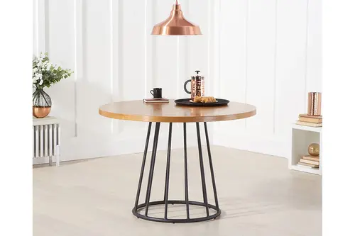 Strig Siyah Metal Ahşap Yemek Masası