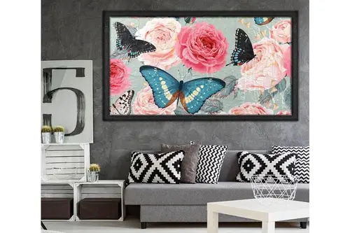 Ahşap Yağlı Boya Dokulu Tablo, Gül, Img0083