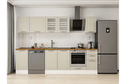Alvinka 295X210 Cm Klasik Mebran Mutfak Dolabı, M E90S45S40 3 Mebran Kumtaşı Suntalam