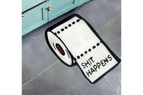 Shıt Happens Baskılı Dokuma Taban Halı, 200 Yng, 50X80 Cm