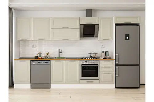 Alvinka 375X222 Cm Klasik Mebran Mutfak Dolabı, Mb E80S50S45 2 Mebran Kumtaşı Suntalam