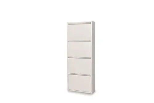 Tubihome Metal Ayakkabılık, 4 Bölmeli, Krem
