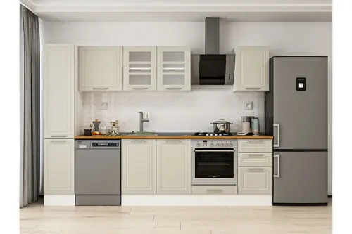 Alvinka 285X210 Cm Klasik Mebran Mutfak Dolabı, Mb E80B40S45 3 Mebran Kumtaşı Suntalam